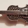 Sterling Silver and Marcasite Brooch Violin
