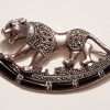 Sterling Silver and Marcasite Brooch - Jaguar with Onyx