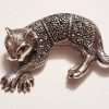 Sterling Silver Marcasite Big Cat Brooch - Puma / Jaguar