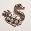 Sterling Silver Marcasite and Mother of Pearl Large Swan Brooch