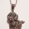 Sterling Silver Marcasite Dog Pendant on Sterling Silver Chain
