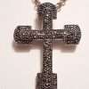 Sterling Silver Marcasite Large Cross / Crusifix Pendant on Sterling Silver Chain