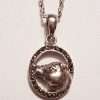 Sterling Silver Marcasite Pig Pendant on Sterling Silver Chain
