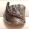 Sterling Silver Marcasite Wide Wave Ring