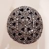 Sterling Silver Marcasite & Onyx Large Ornate Round Ring