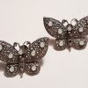 Sterling Silver Marcasite Large Butterfly Stud Earrings