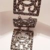 Sterling Silver Marcasite Wide Ornate Bracelet