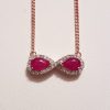 9ct Rose Gold Diamond & Ruby Infinity Necklace