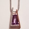 9ct Rose Gold & White Gold Diamond with Amethyst Pendant on 9ct Chain