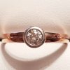 9ct Rose Gold and White Gold Bezel Set Diamond Solitaire Ring