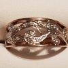 9ct Rose Gold and White Gold Ornate Filigree Design Wide Diamond Ring