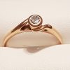 9ct Rose Gold Round Bezel Set Diamond Engagement Ring