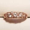 9ct Rose Gold Filigree Cubic Zirconia Bridge Set Ring