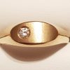 18ct Gold Diamond Gents Ring - Oval