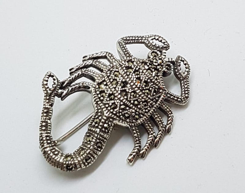 Sterling Silver Marcasite Scorpio Large Brooch