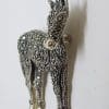 Sterling Silver Marcasite Large 3D Horse Brooch