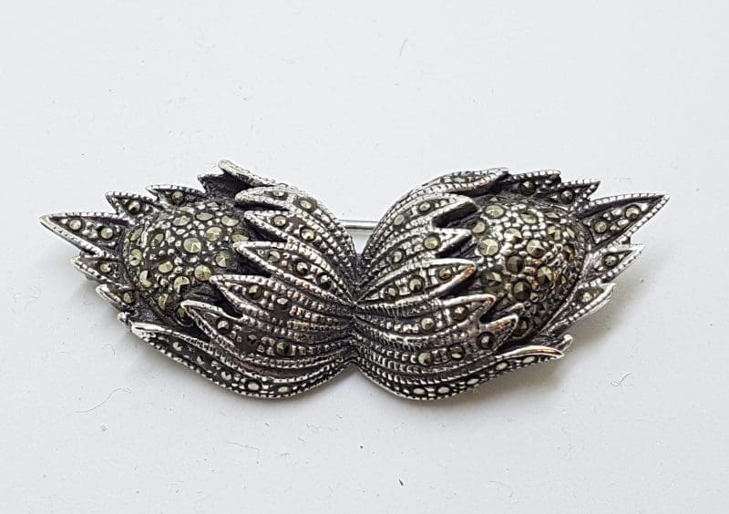 20200409_085150 Sterling Silver Marcasite Large Hazelnuts Brooch