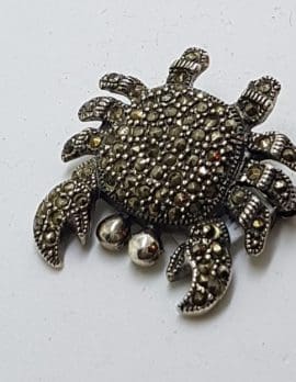 Sterling Silver Marcasite Crab Brooch