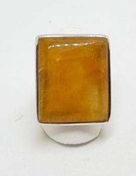 Sterling Silver Large Rectangular Ring