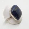 Sterling Silver Large Square Lapis Lazuli Ring