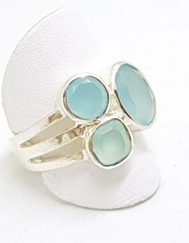 Sterling Silver Chalcedony Cluster Ring