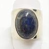 Sterling Silver Large Oval Lapis Lazuli Wide Ring