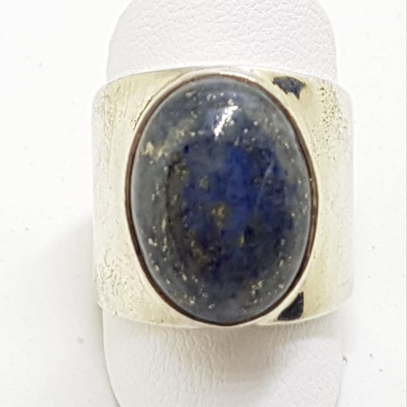 20200413_144007 Sterling Silver Large Oval Lapis Lazuli Wide Ring