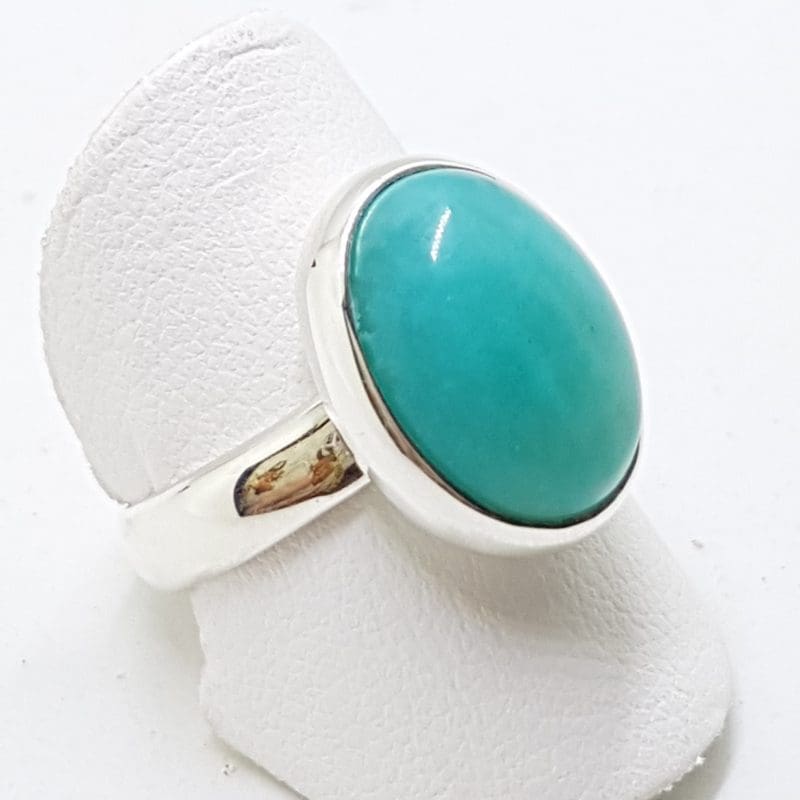 Sterling Silver Oval Amazonite Ring