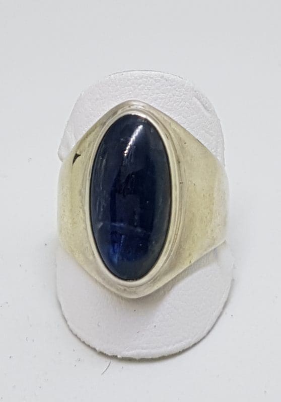 Sterling Silver Oval Wide Kyanite Ring