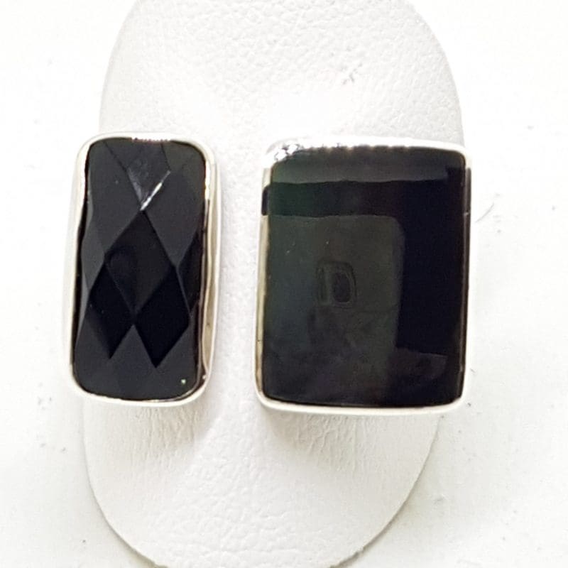 20200413_175920 Sterling Silver Onyx and Paua Shell Open Design Ring