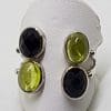 Sterling Silver Onyx and Peridot Ring
