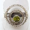 Sterling Silver Peridot in Circles Ring