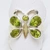 Sterling Silver Peridot Butterfly Ring
