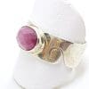 Sterling Silver Ruby Wide Wave Design Ring