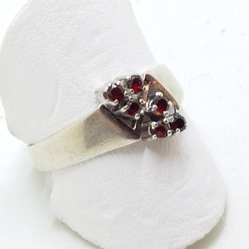 20200414_010357 Sterling Silver Garnet Cluster Ring