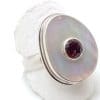 Sterling Silver Oval Garnet & Mother of Pearl Ring
