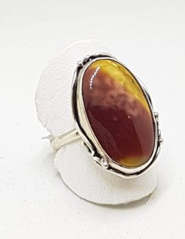 Sterling Silver Large Mookaite Oval Ring