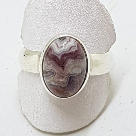 Sterling Silver Oval Agate Ring