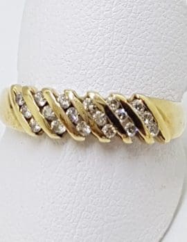 9ct Yellow Gold Diamond Channel Set Ring