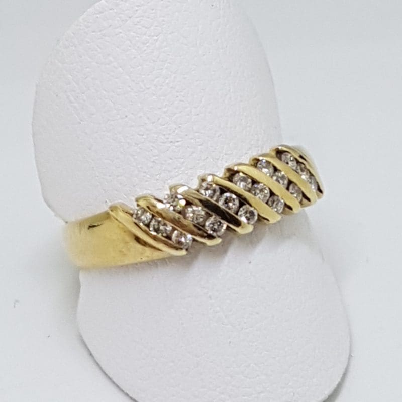9ct Yellow Gold Diamond Channel Set Ring