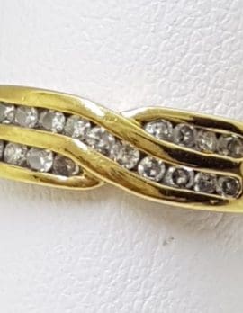 9ct Yellow Gold Chanel Set Diamond Ring