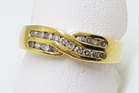 9ct Yellow Gold Chanel Set Diamond Ring