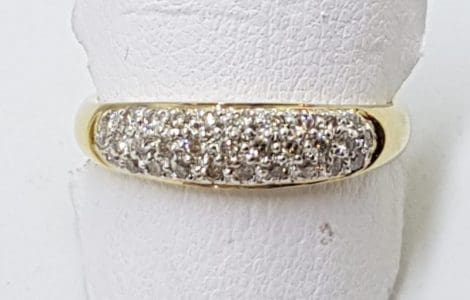 9ct Yellow Gold Diamond Pave Set Ring