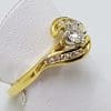 18ct Gold Diamond Swirl Engagement Ring