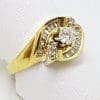 18ct Yellow Gold Diamond Cluster Engagement Ring