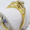 18ct Yellow Gold Diamond Ornate Engagement Ring - Marquis Shape