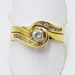 18ct Gold Diamond Engagement & Wedding Ring Set