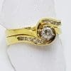 18ct Gold Diamond Engagement & Wedding Ring Set