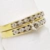 18ct Gold Diamond Ornate Filigree Engagement & Wedding Ring Set