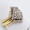 9ct Gold Diamond Square Engagement, Wedding & Eternity Ring Set
